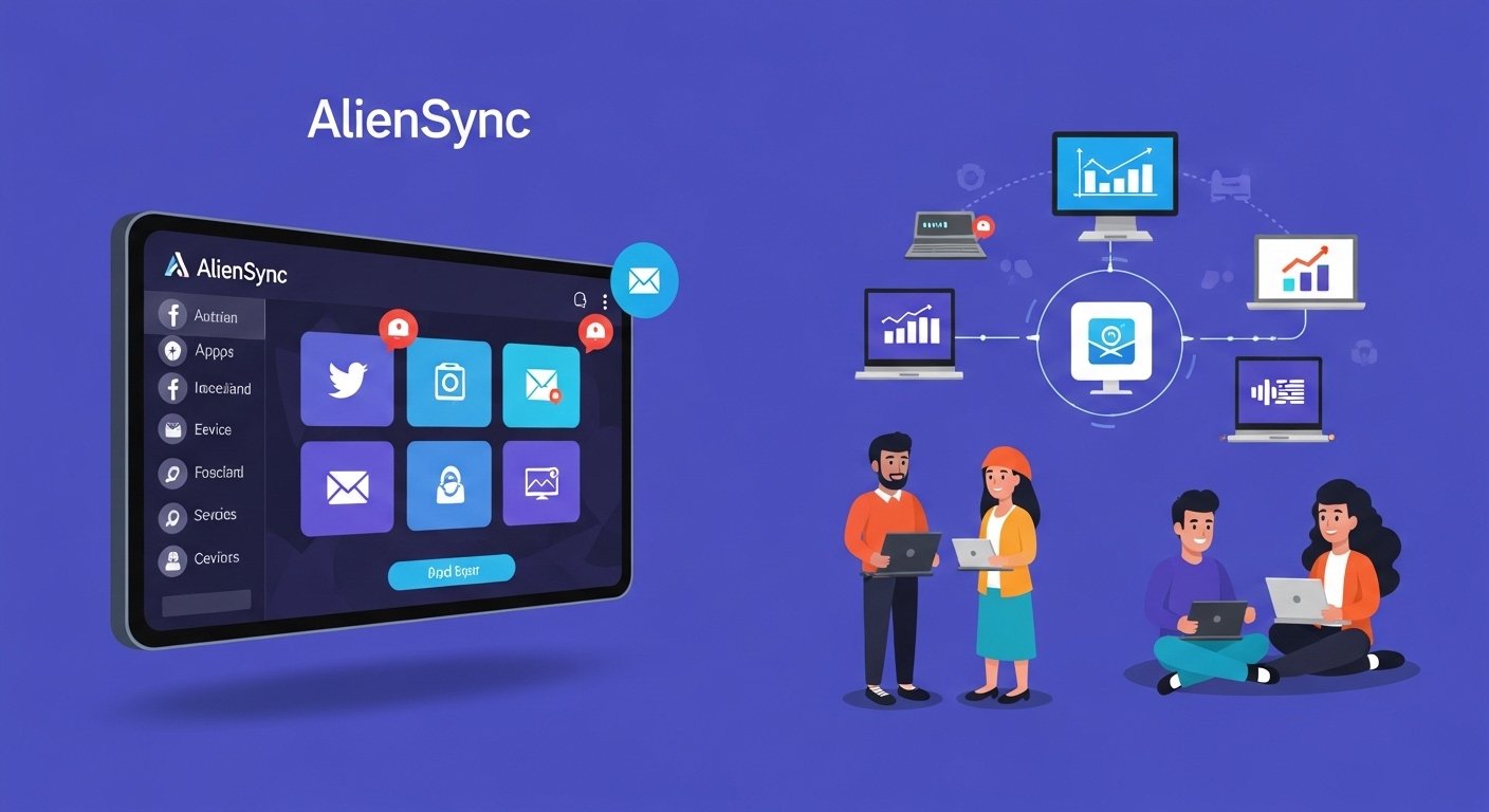 app and socials aliensync
